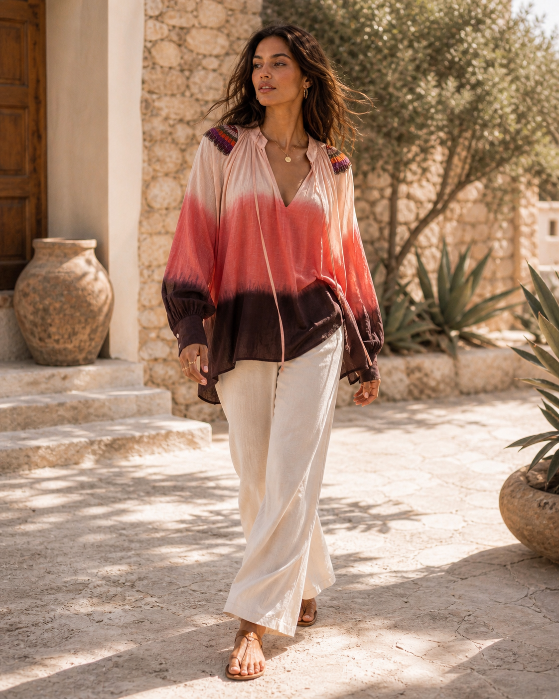 Sunset Ombre Oversized Shirt