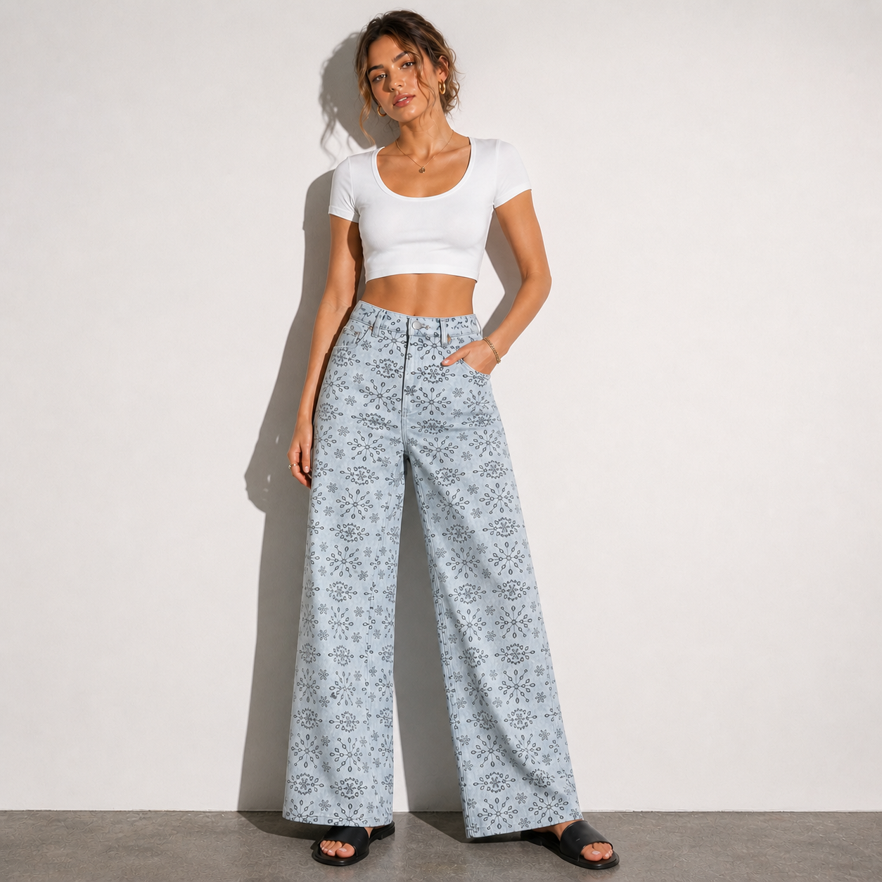 Paisley Embroidered Jeans