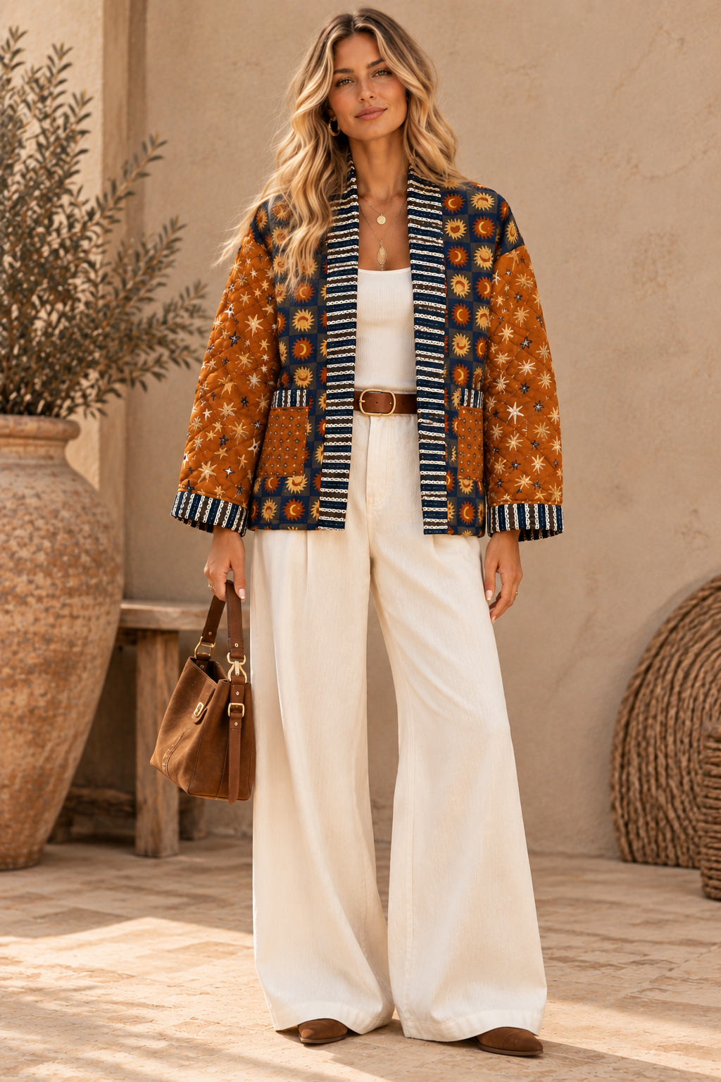 Vintage-Inspired Print Jacket