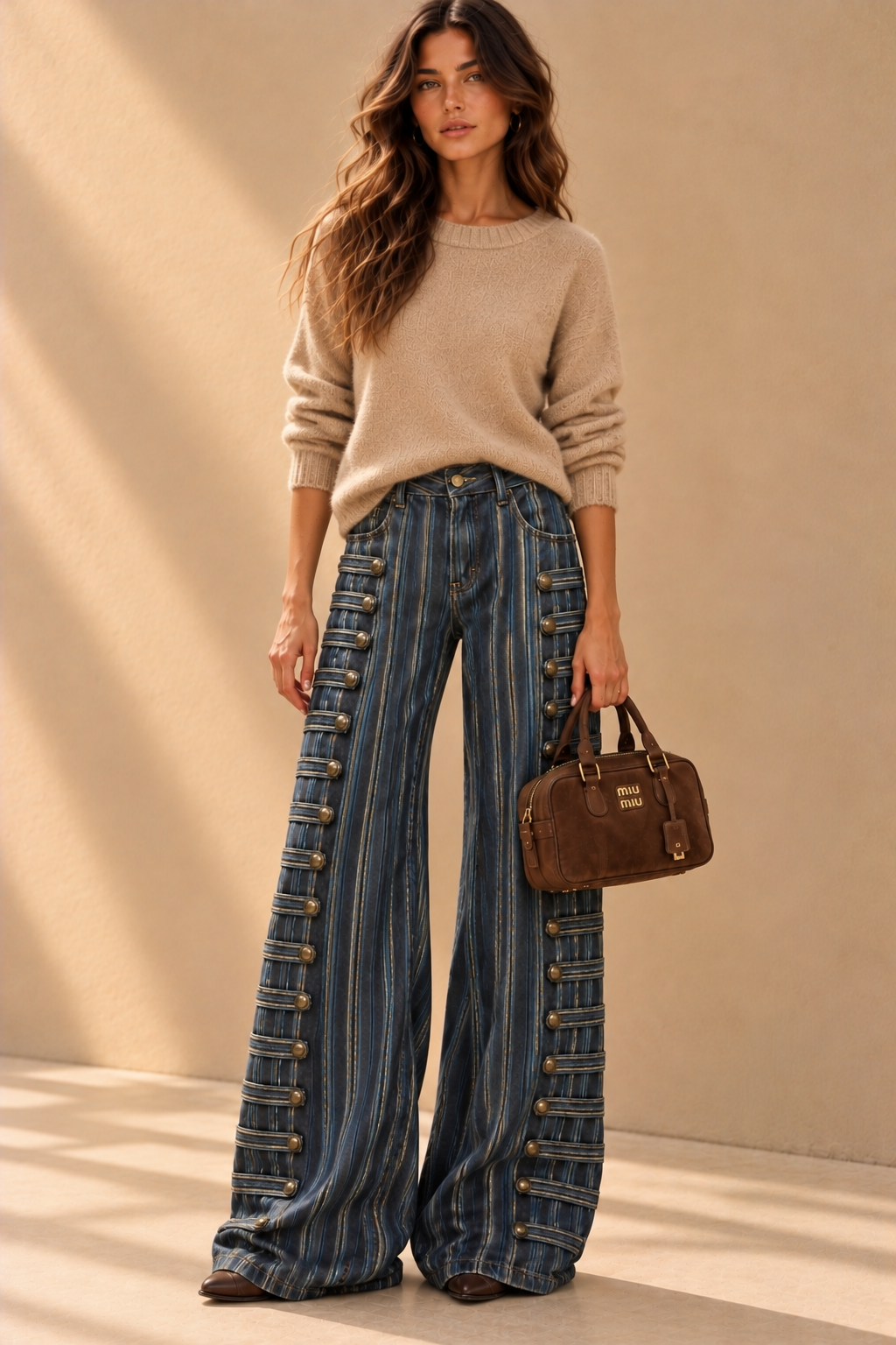 The Milano Vintage Striped Military Jeans