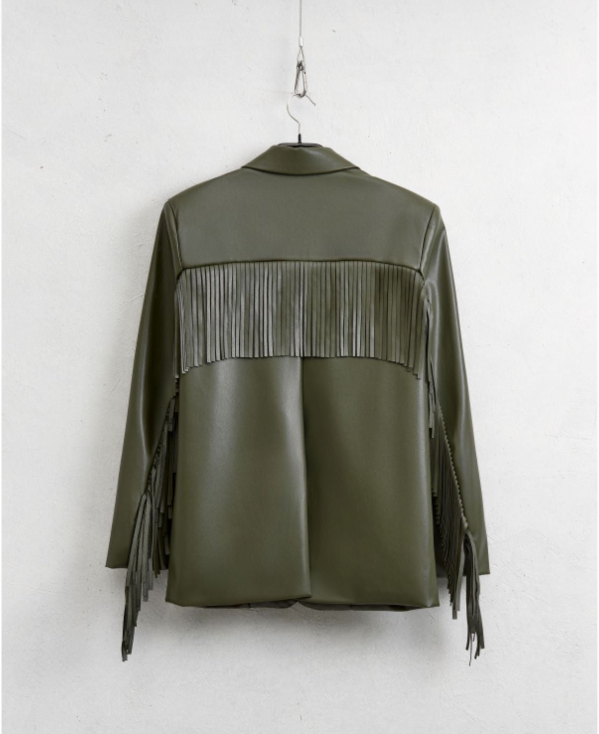 Leather Fringe Blazer 