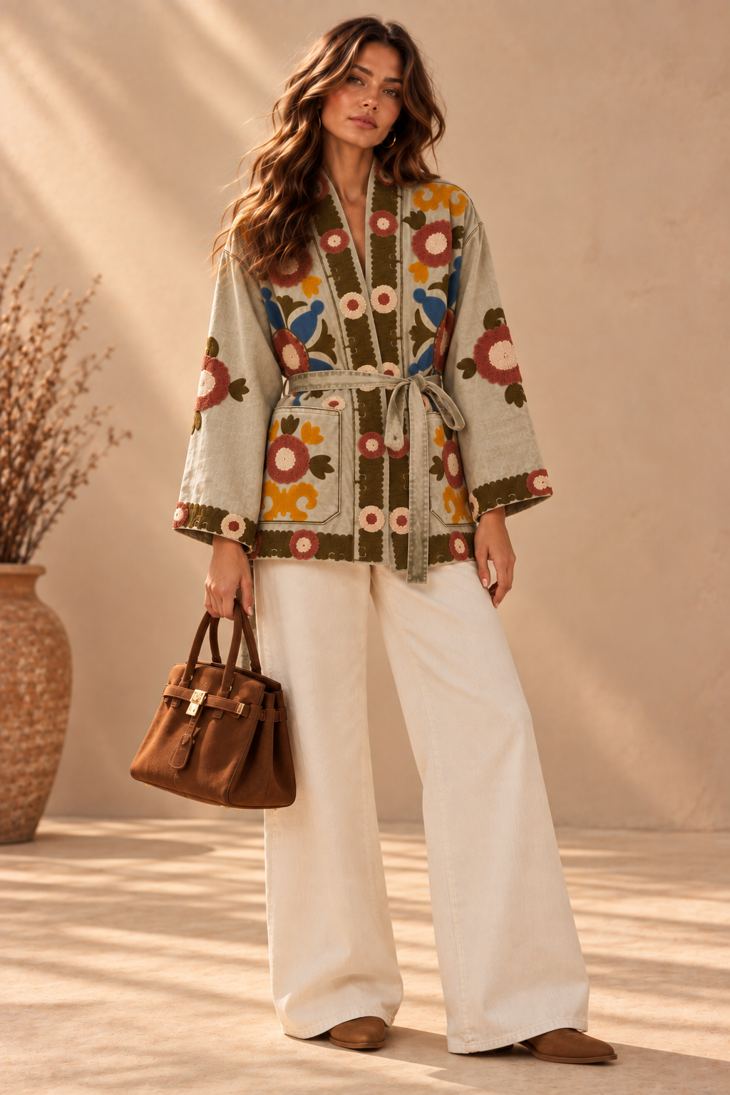 Wildflower Embroidered Suede Jacket