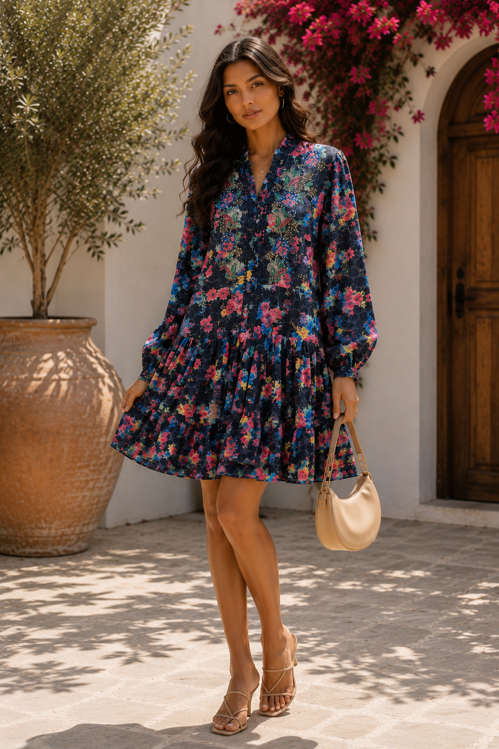 Noir Bloom Embellished Dress