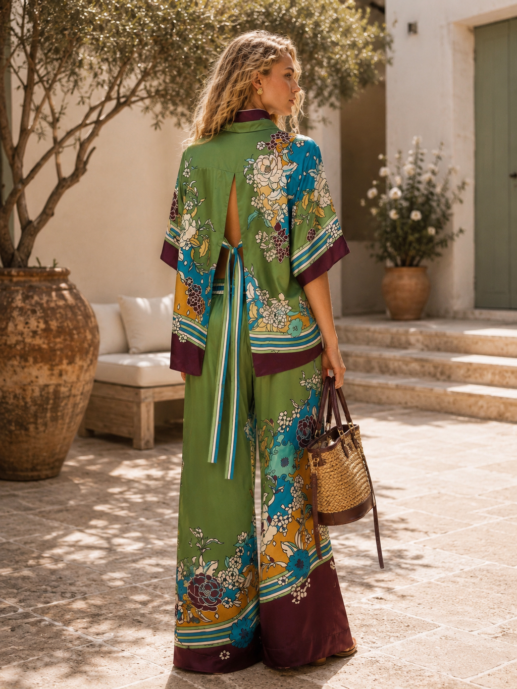 The Garden Reverie Satin Set