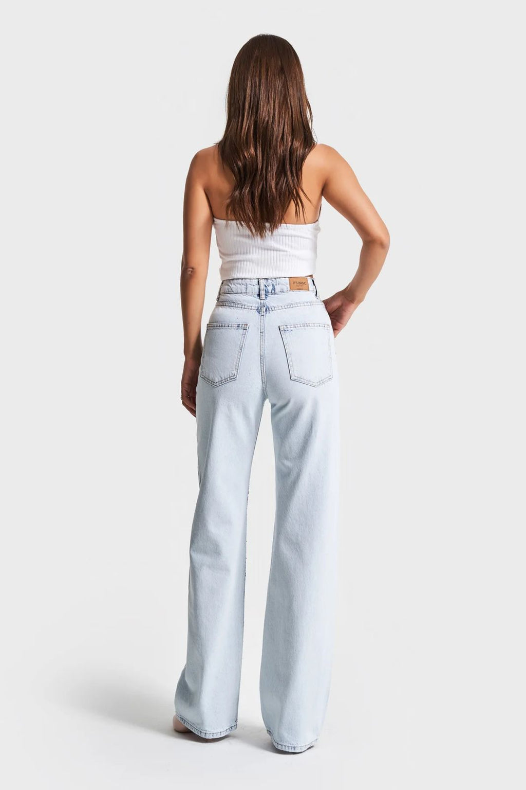 Embellished Rose-Pattern Light Wash Jeans