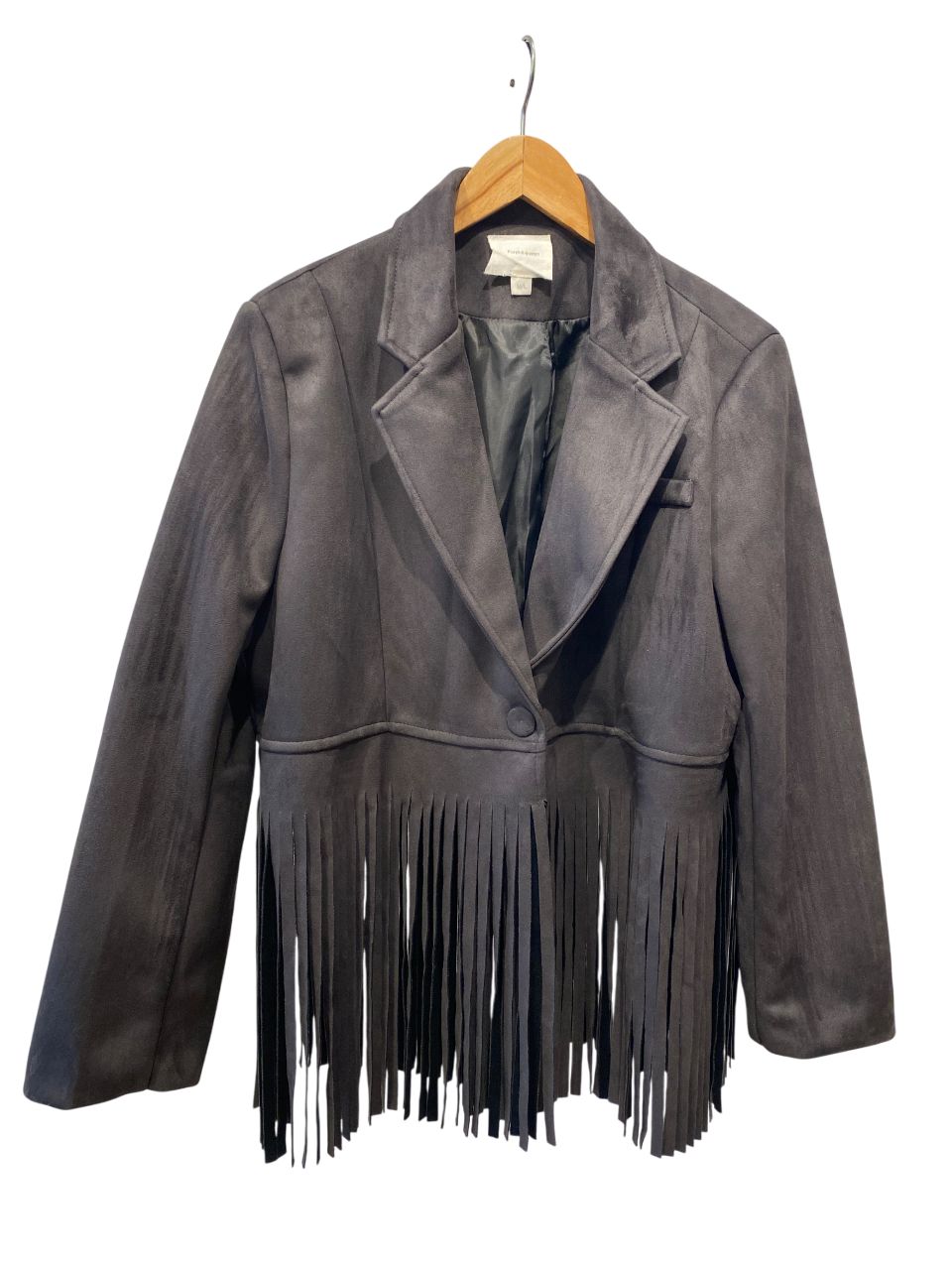 Suede fringe short jacket