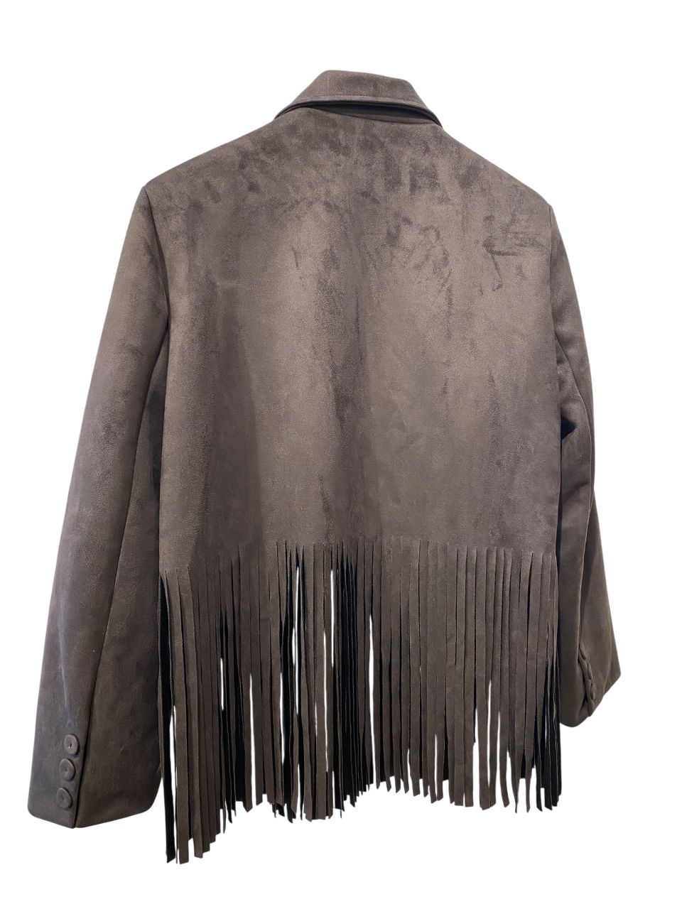 Suede fringe short jacket