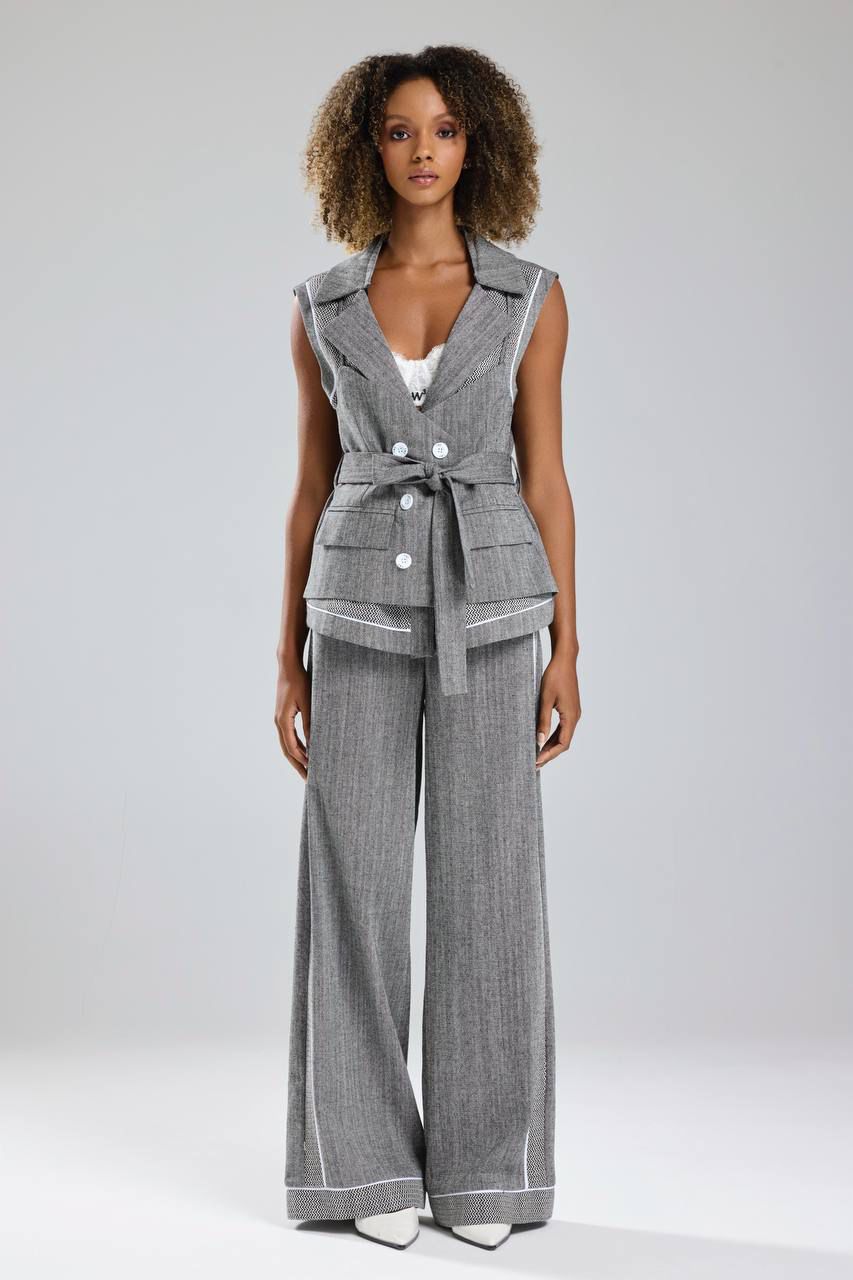 Grey Sleeveless Tailored Set