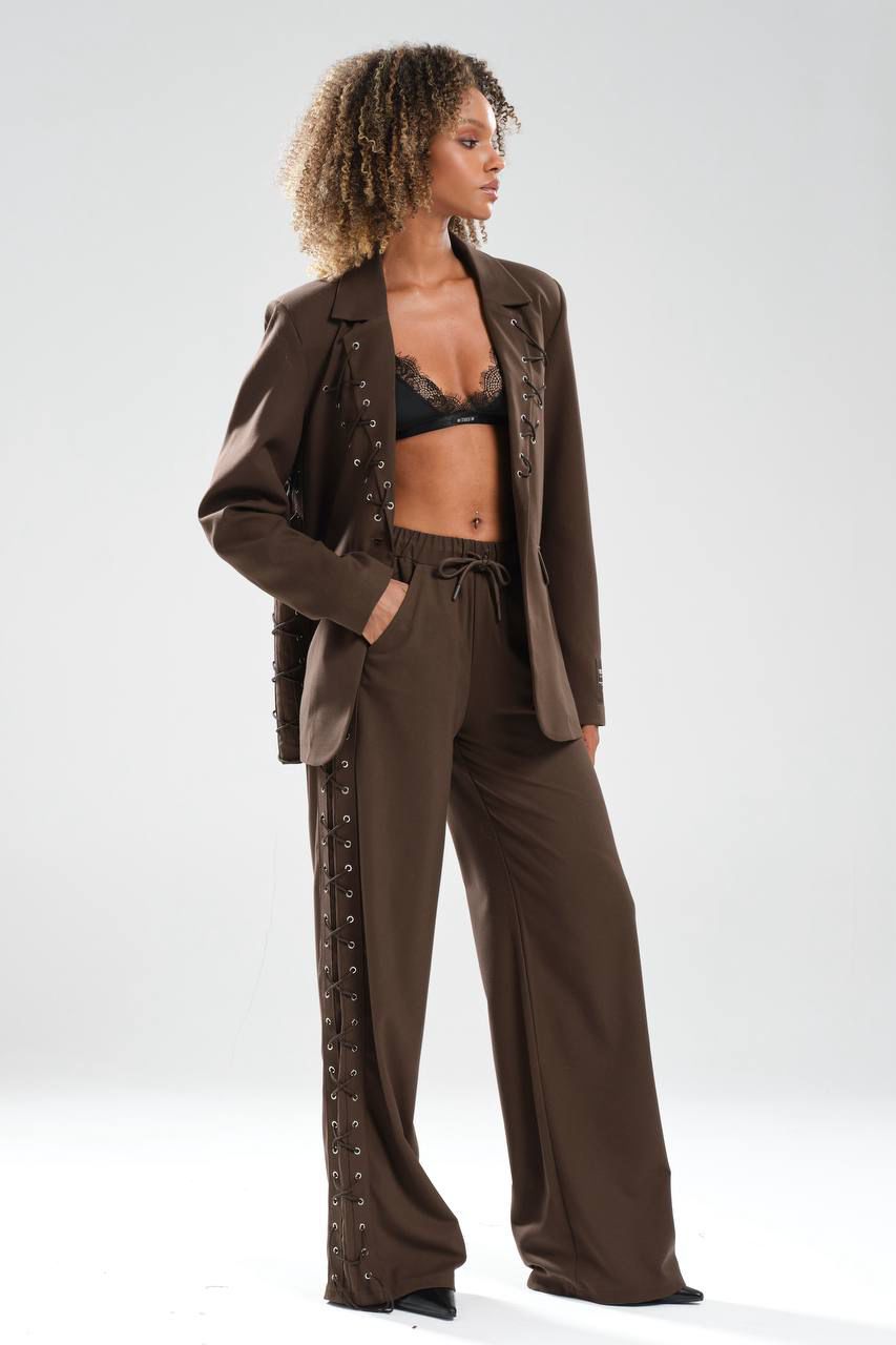 Chocolate Lace-Up Suit
