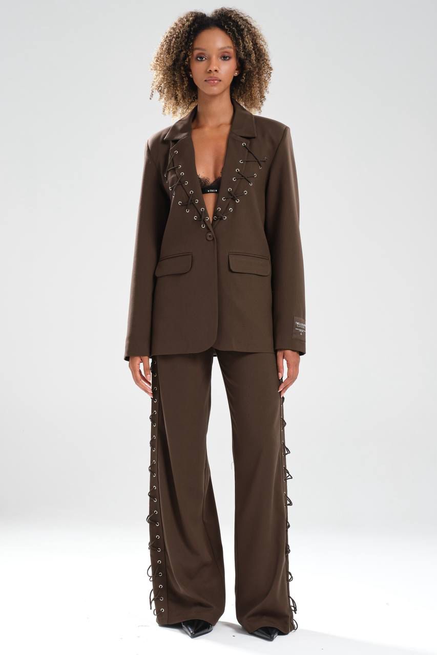 Chocolate Lace-Up Suit