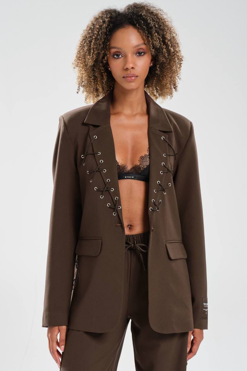 Chocolate Lace-Up Suit