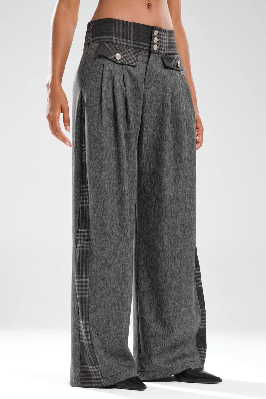 Grey Plaid Panel Set