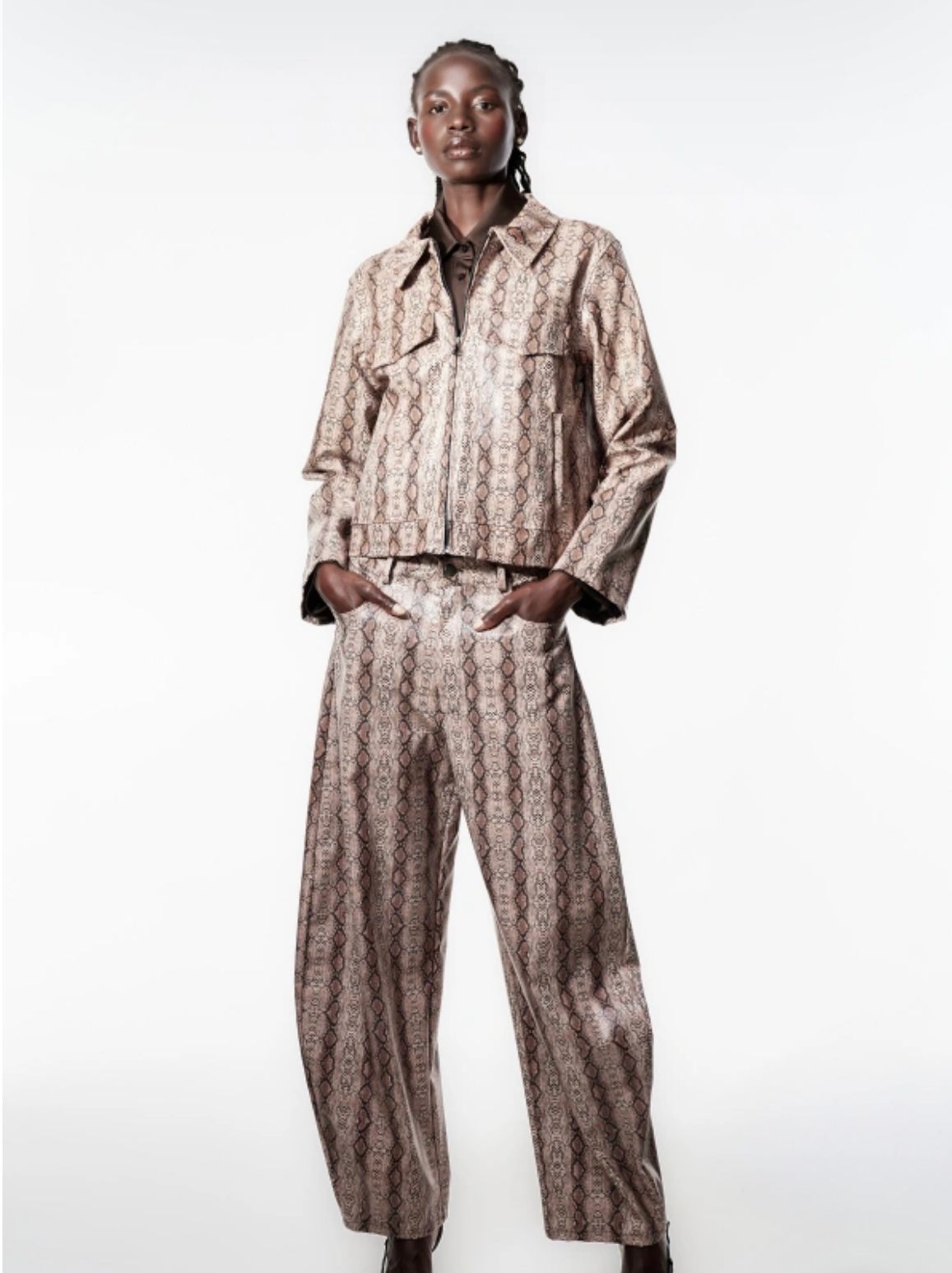 Snakeskin Statement Pants