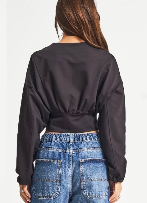 Black Structured Cropped Jacket
