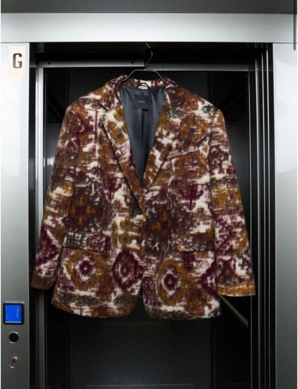 Multicolor Textured Wool Blazer