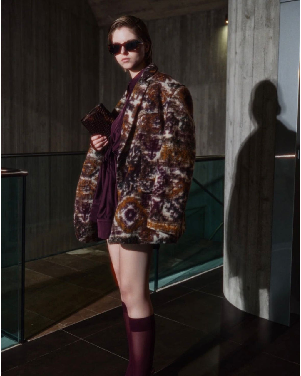 Multicolor Textured Wool Blazer