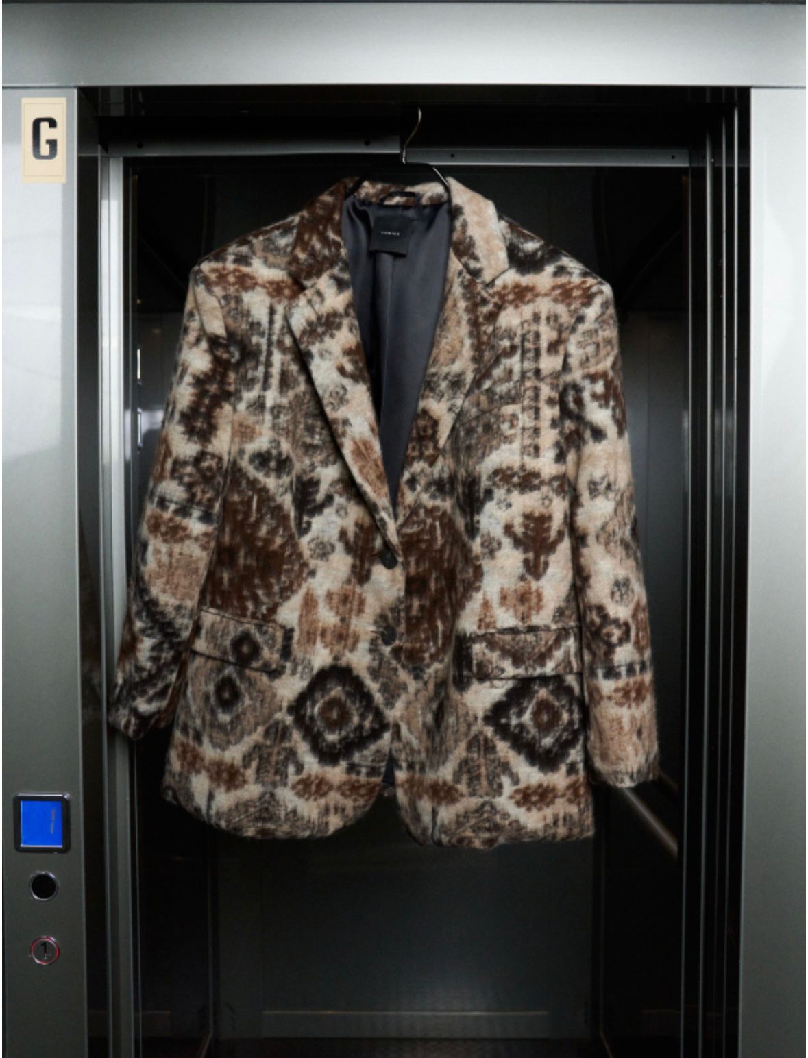 Patterned Faux-Fur Blazer