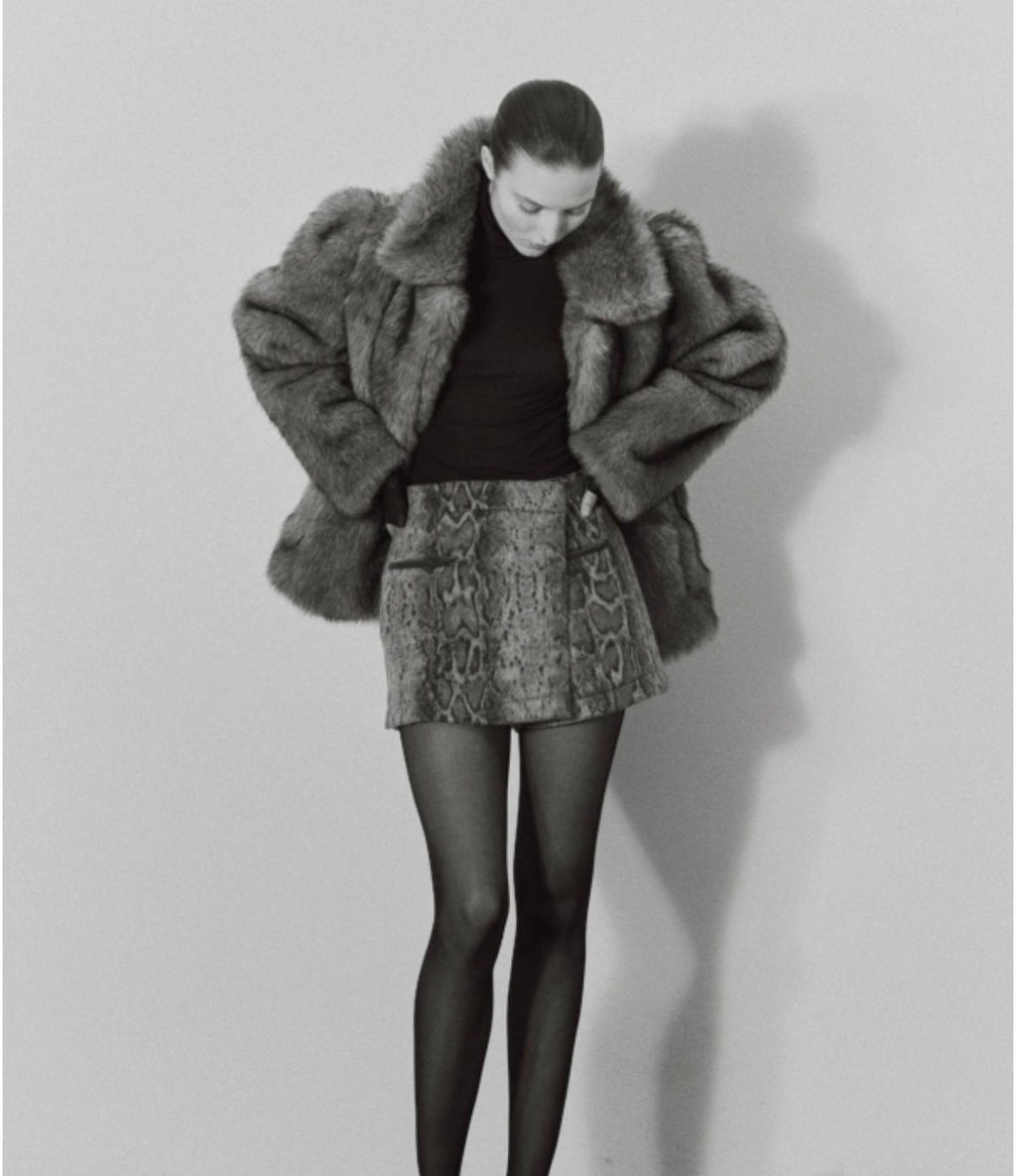 Snake-Print Mini Shorts