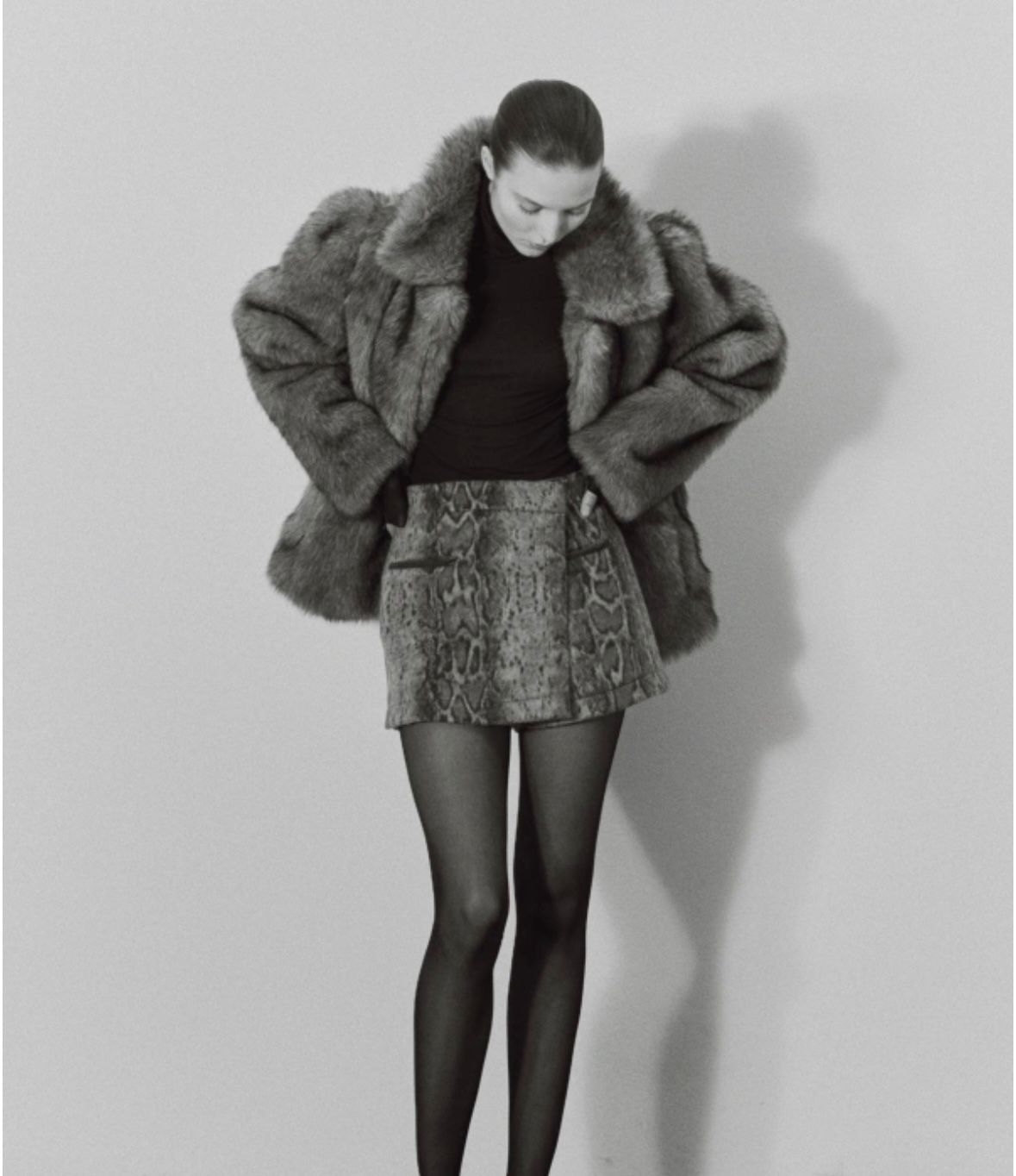 Snake-Print Mini Shorts