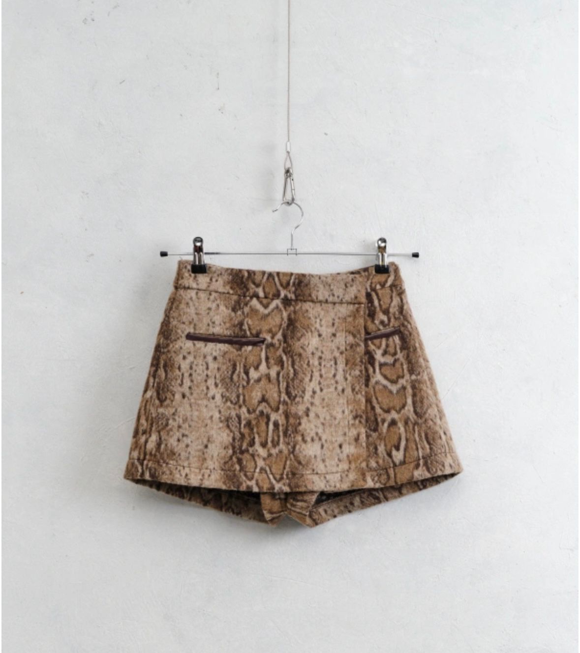 Snake-Print Mini Shorts