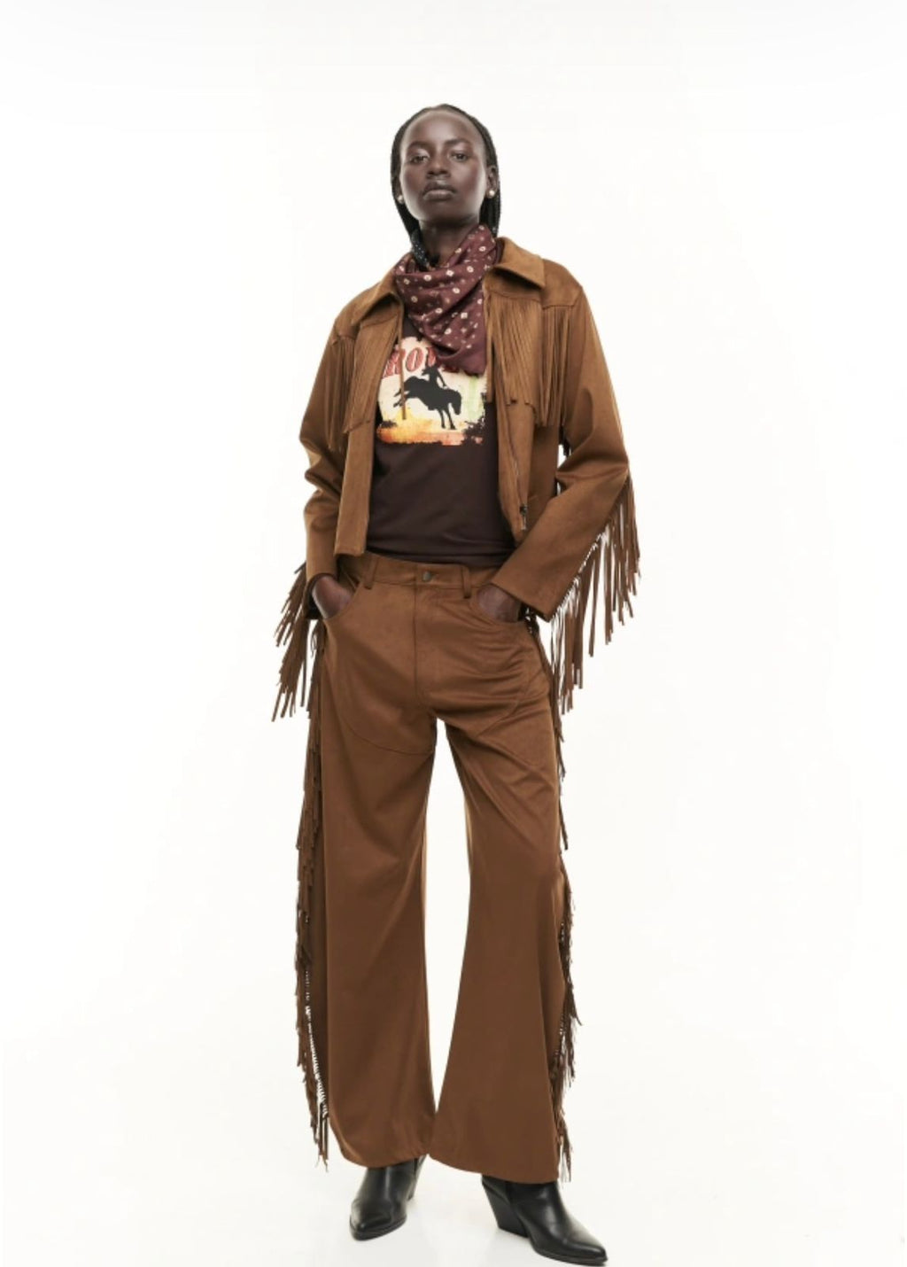 Camel Fringe Pants