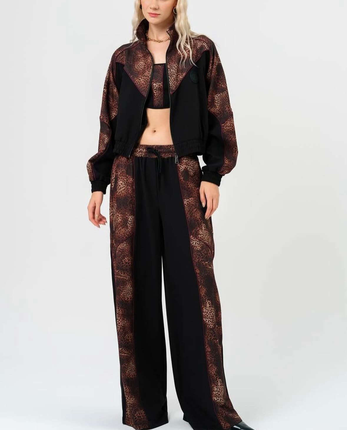 Black & Leopard Mix Jacket