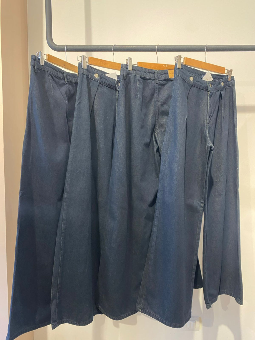 Wide-Leg Denim Pants