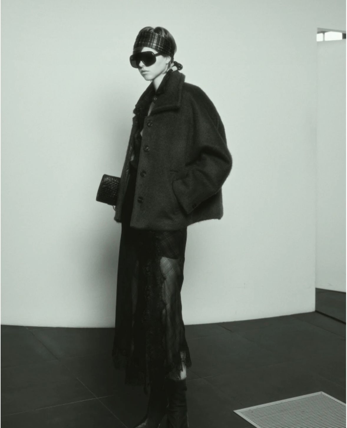 Plaid Lace-Trim Skirt